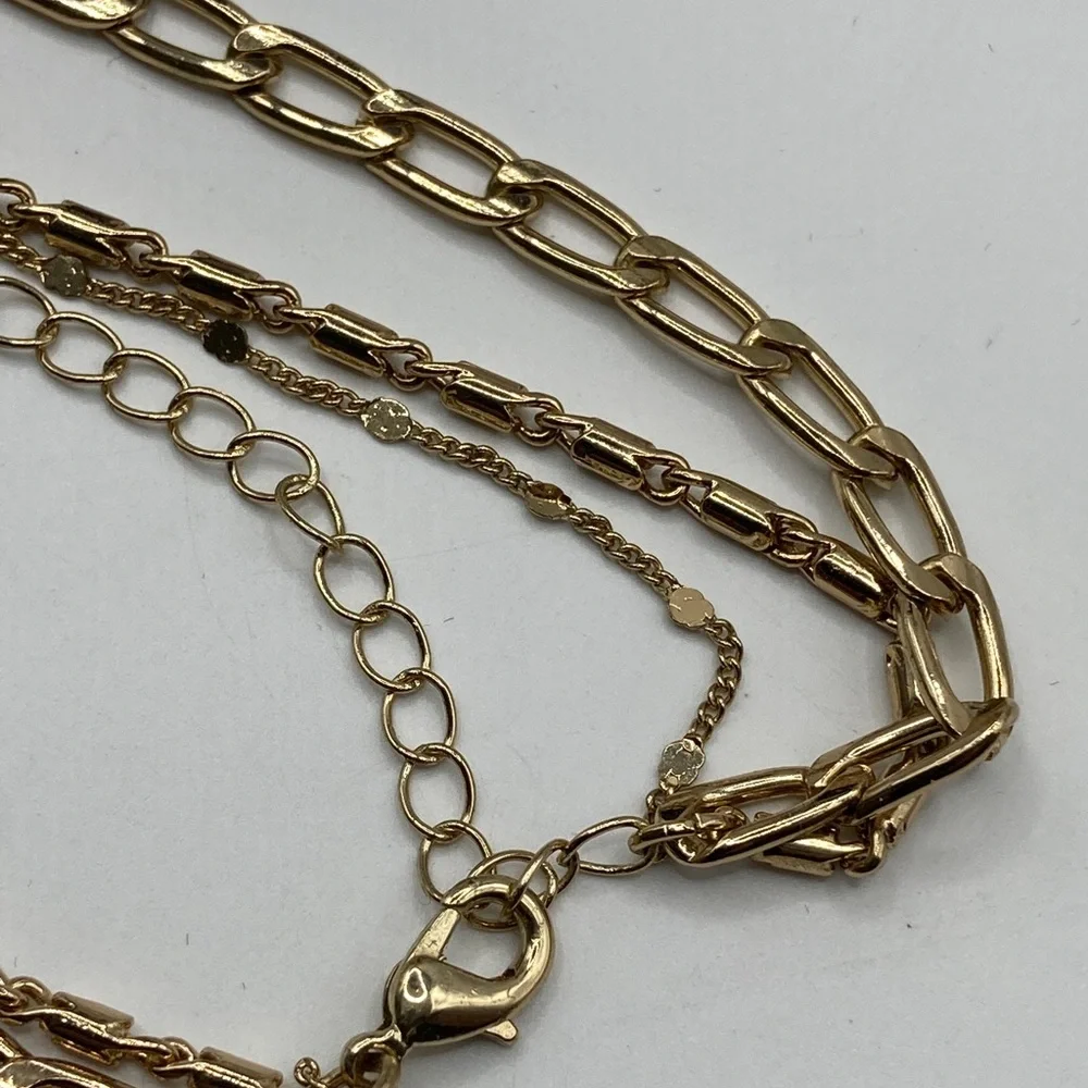Triple Chain Multi Gold Tone Finish Lobster Claw‎ 18